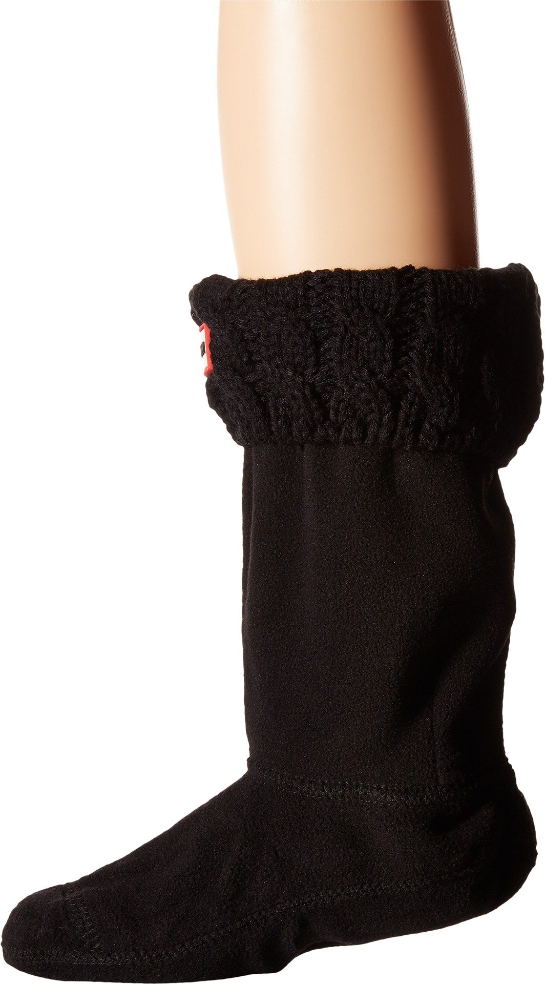 Hunter Kids Girl's Original Kids' Half-Cardigan 6 Stitch Cable Boot Socks (Toddler/Little Kid/Big Kid) Black SM (Shoe 8-10 Toddler)